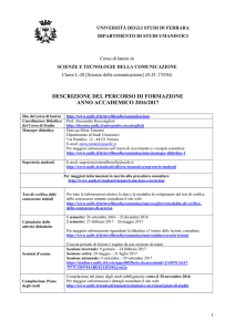 descrizione del percorso di formazione anno accademico 2016/2017