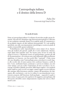 L`antropologia italiana e il destino della lettera D