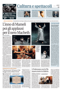 L`inno di Mameli poi gli applausi per il nero Macbeth