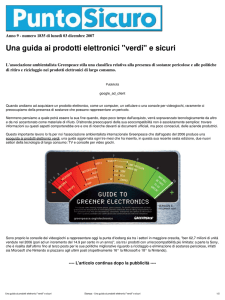 Stampa - Una guida ai prodotti elettronici "verdi" e sicuri