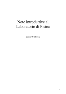 Note introduttive al Laboratorio di Fisica