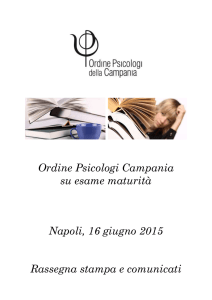 Ordine Psicologi Campania su esame maturità Napoli, 16 giugno