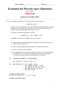 Economia dei Mercati Agro