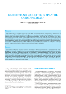 l`anestesia nei soggetti con malattie cardiovascolari