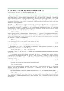 6. Introduzione alle equazioni differenziali (I)