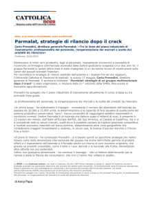 Parmalat, strategie di rilancio dopo il crack