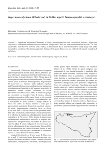 Hypericum calycinum (Clusiaceae) in Sicilia: aspetti farmacognostici