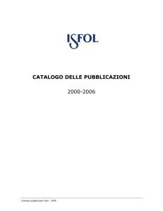 Catalogo delle pubblicazioni Isfol - Istituto per lo Sviluppo della