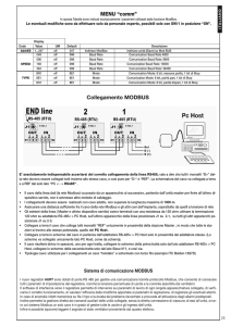 MENU “comm” Collegamento MODBUS