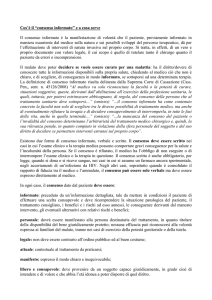 Cos`è il “consenso informato” e a cosa serve Il consenso informato è