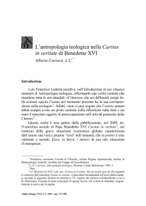 L`antropologia teologica nella Caritas in veritate di Benedetto XVI