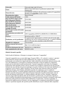 Logopedista - Studenti e laureati - Università degli studi di Genova