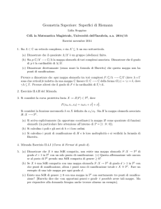 Geometria Superiore: Superfici di Riemann