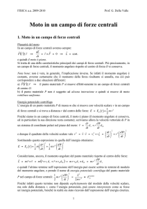 Moto in un campo di forze centrali