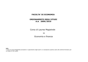 FACOLTA` DI ECONOMIA - Dipartimento di Economia e Finanza