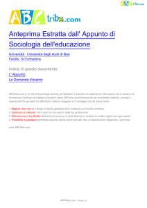 Anteprima Estratta dall` Appunto di Sociologia dell