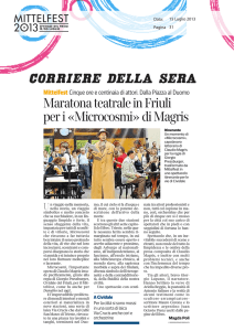 Maratona teatrale in Friuli per i «Microcosmi» di Magris