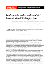 La denuncia delle condizioni dei lavoratori nell`Italia fascista