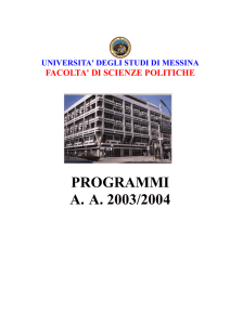 Programmi 2003 2004 - Università degli Studi di Messina