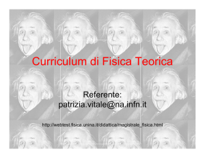 Curriculum Fisica Teorica - Dipartimento di Fisica