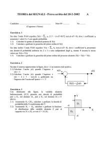 TEORIA dei SEGNALI - Prova scritta del 18-2-2002 A + -