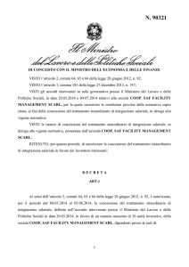 Decreto n. 90321 del 29/05/2015 - Ministero del Lavoro e delle