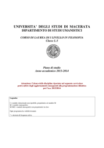 UNIVERSITA` DEGLI STUDI DI MACERATA