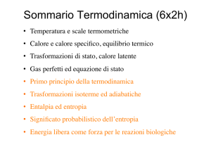 Sommario Termodinamica (6x2h)