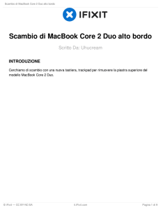Scambio di MacBook Core 2 Duo alto bordo