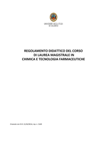 Regolamento del Corso di Studio a.a. 2014/2015