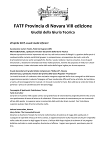 FATF Provincia di Novara VIII edizione Giudizi della Giuria Tecnica