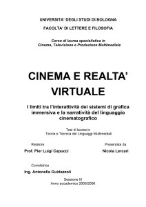 cinema e realta` virtuale