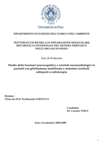 Tesi di Dottorato Studio delle funzioni neurocognitive e