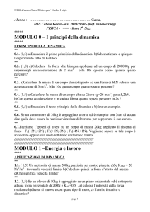 MODULO 0 – I principi della dinamica MODULO 1
