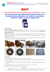 gel decapante per rimuovere ossidi metallici e