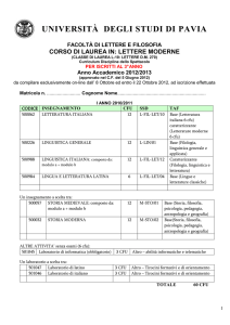 LETTERE MODERNE 2012-2013 3° ANNO Curr. Discipline dello S–