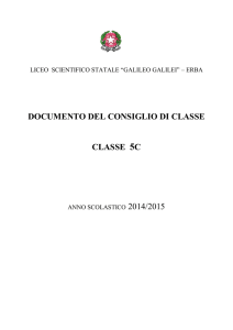 documento del consiglio di classe classe 5c