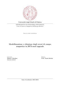 Modellizzazione e riduzione degli errori di campo magnetico in RFX