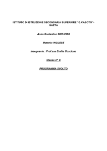 GAETA Anno Scolastico 2007-2008 Materia: INGLESE