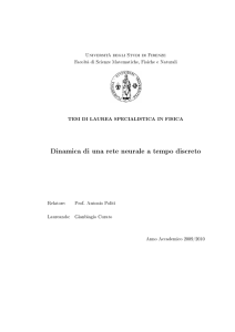 Dinamica di una rete neurale a tempo discreto