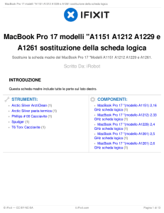 MacBook Pro 17 modelli "A1151 A1212 A1229 e A1261