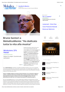Bruno Santori a MelodicaMente: "Ho dedicato tutta