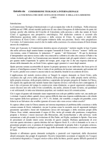 COMMISSIONE TEOLOGICA INTERNAZIONALE LA COSCIENZA