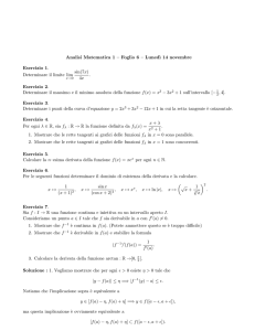 Analisi Matematica 1 – Foglio 6 – Luned`ı 14