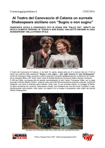 Al Teatro del Canovaccio di Catania un surreale Shakespeare