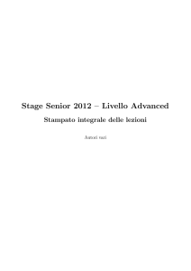 Stage Senior 2012 – Livello Advanced