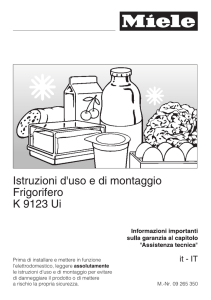 Istruzioni d`uso e di montaggio Frigorifero K 9123 Ui