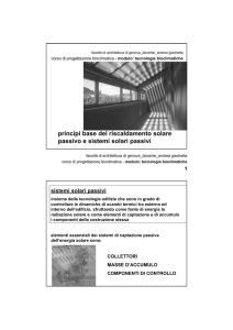 principi base del riscaldamento solare passivo e sistemi solari passivi