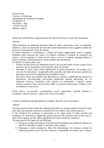 1 Daniele Dalli Professor of Marketing Dipartimento di Economia