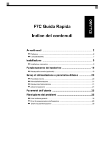 F7C Guida Rapida Indice dei contenuti